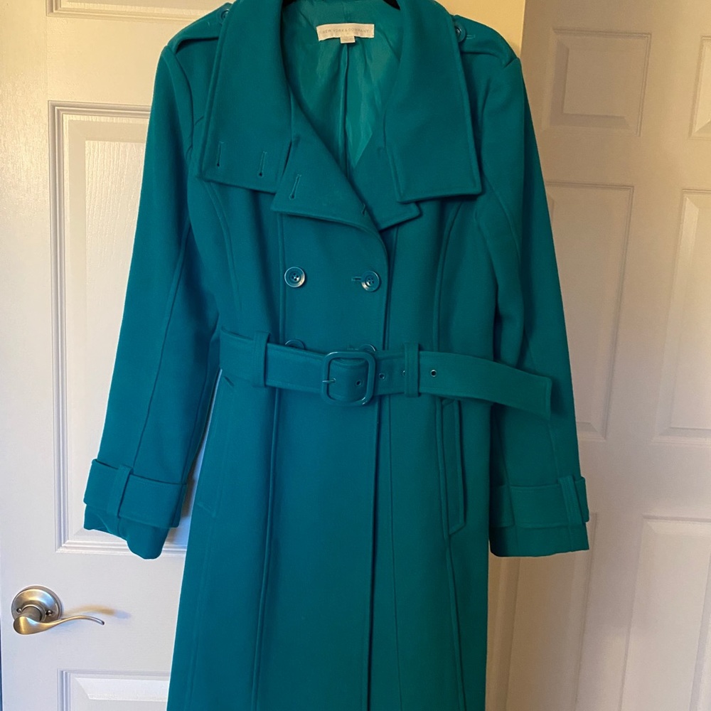Turquoise Wool Coat